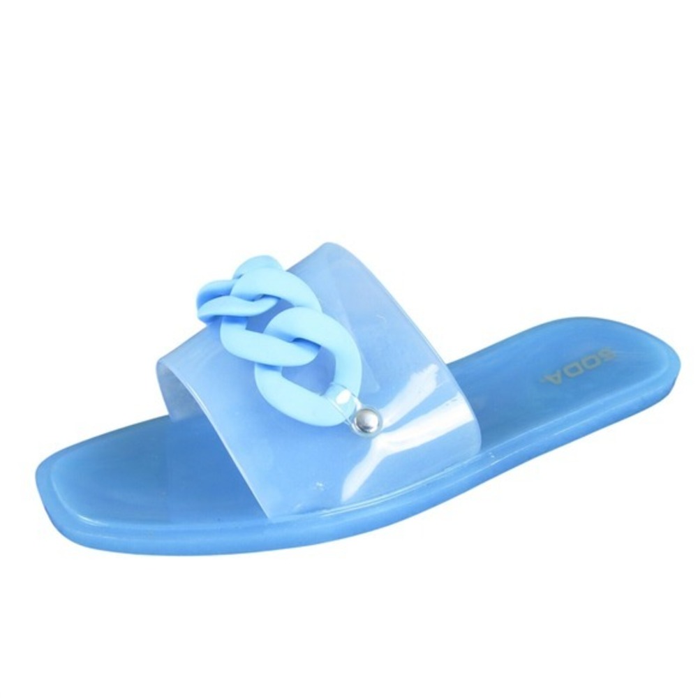 Soda Women's Braid Slide Blue Synthetic Sz 9 Medium Gently Used 2025